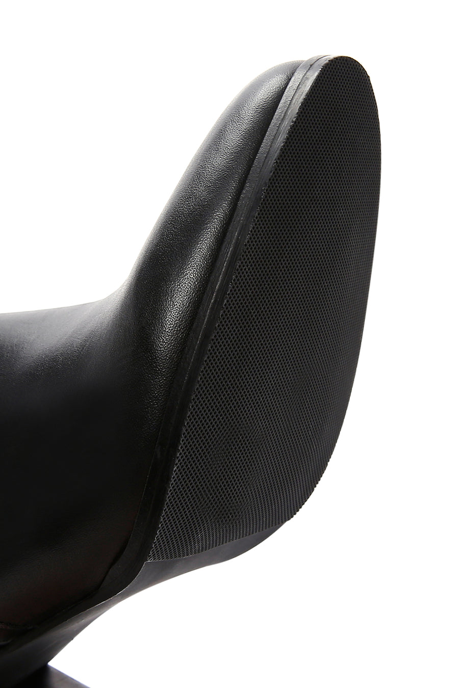 Women's Black Thick High Heel Leather Boots
