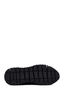 Erkek Siyah Bağcıklı Kalın Tabanlı Deri Casual Sneaker | Derimod