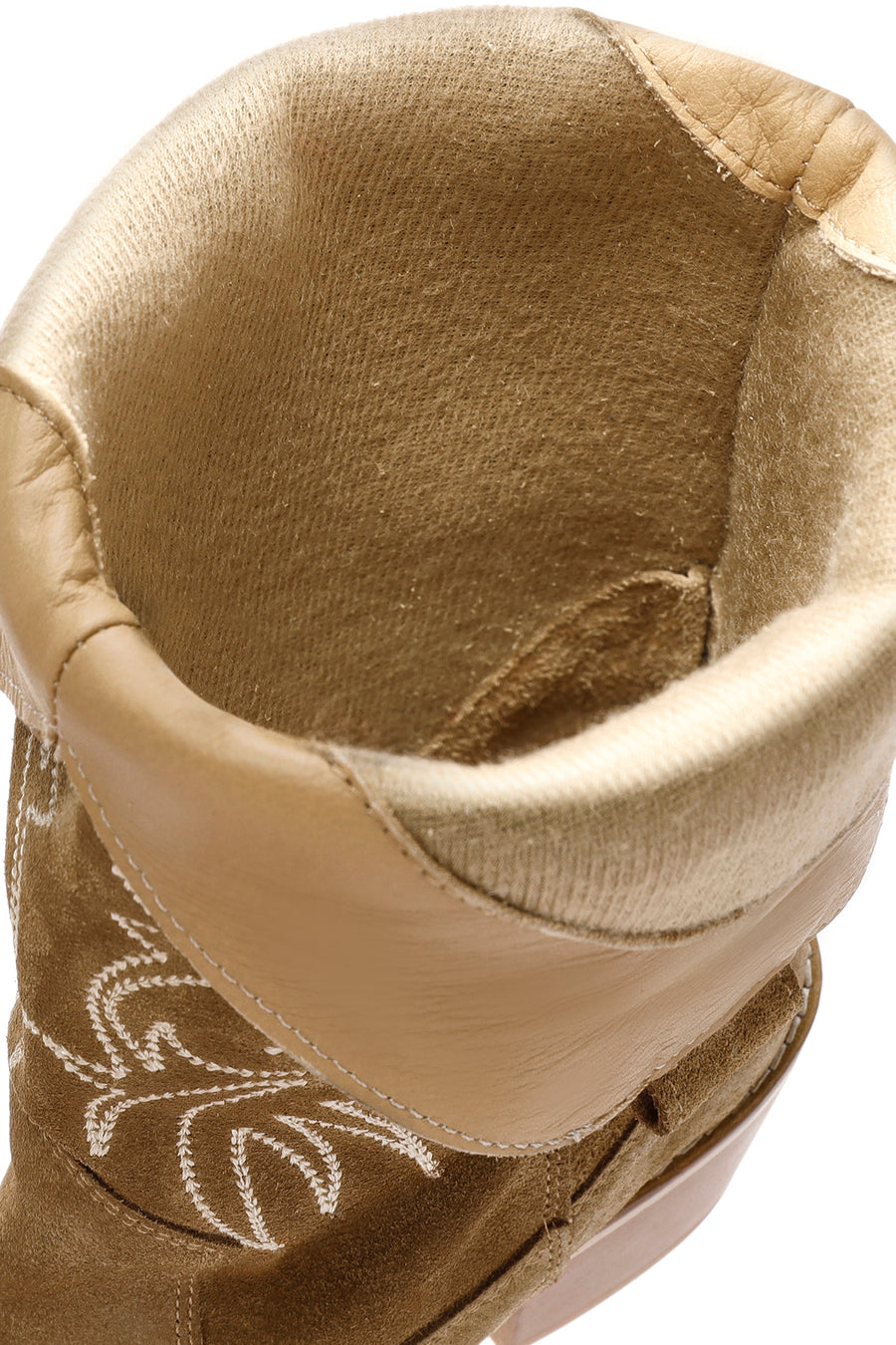Women's Mink Suede Leather Heeled Cowboy Boots
