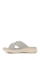 Woman Grey Thick-Soled Fabric Comfort Slippers | Derimod