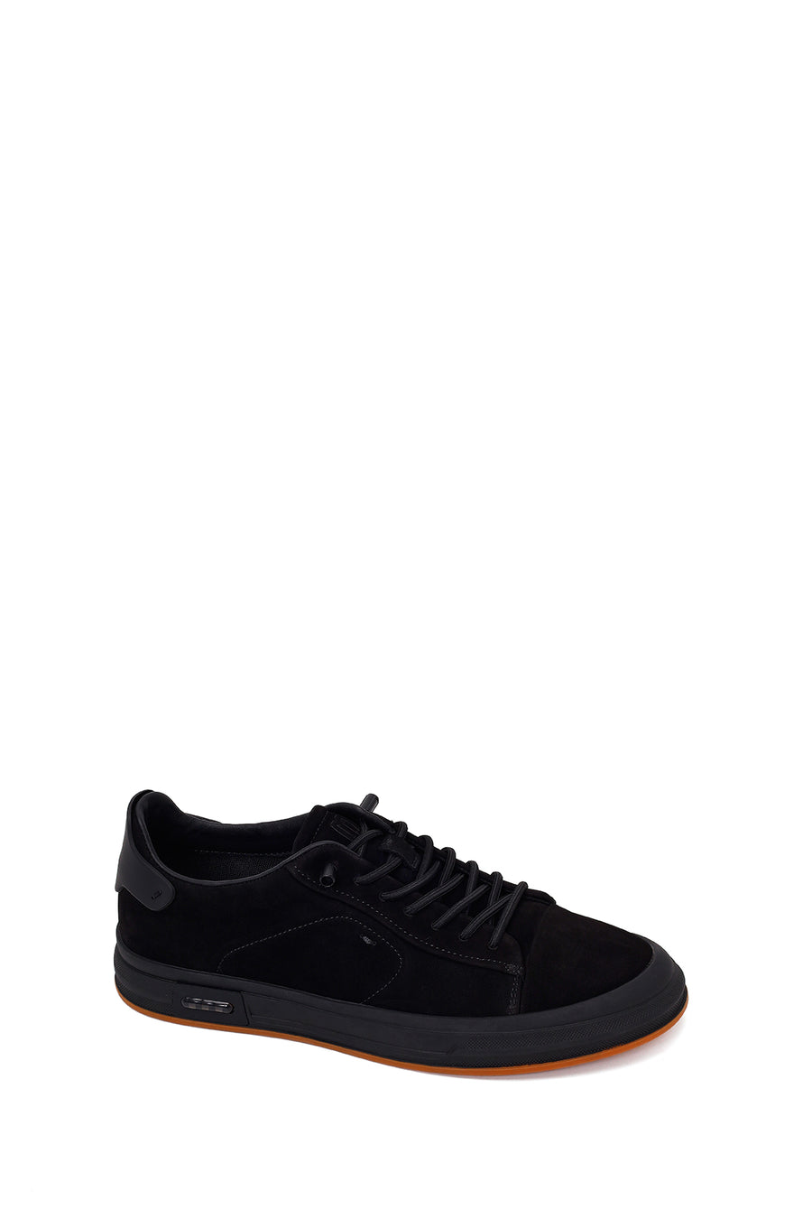 Erkek Siyah Bağcıklı Nubuk Deri Sneaker