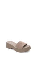 Woman Mink Thick-Soled Suede Slipper | Derimod