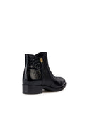 Geox Women's Black Felicity Zippered Heeled Leather Boots | Derimod