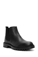 Men's Black Leather Casual Chelsea Boots | Derimod