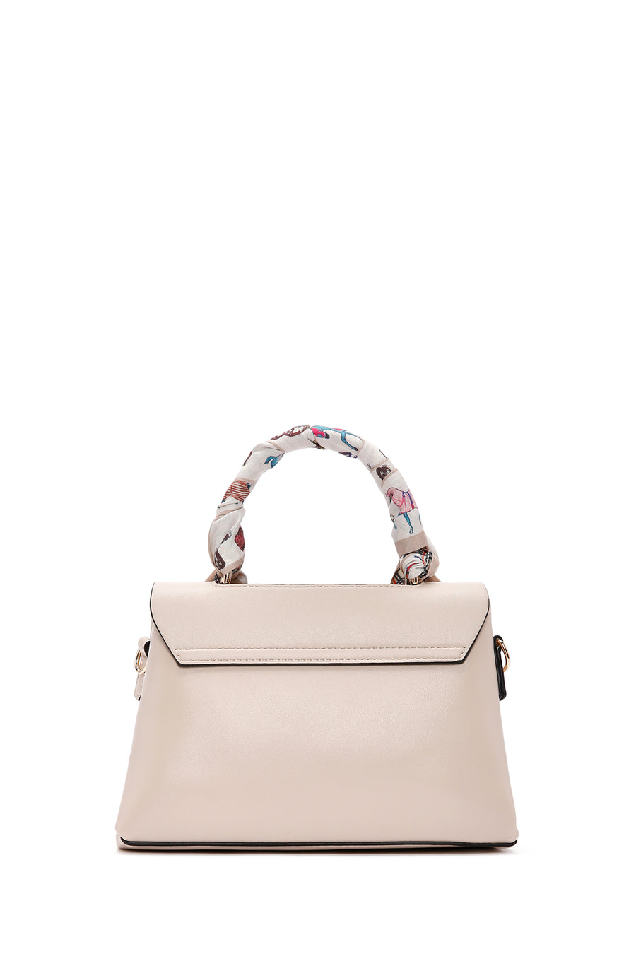 Woman Cream Long-Strap Accessory Shoulder Bag