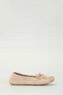 Suede Beige Women's Leather Loafer | Derimod