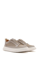Erkek Bej Bağcıklı Kumaş Sneaker | Derimod