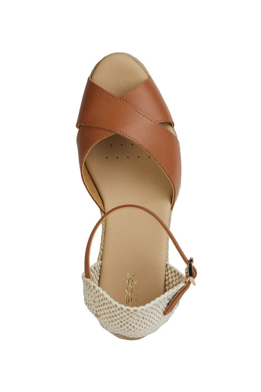 Geox Women's Brown Gelsa Wedge Heels Suede Leather Espadrille
