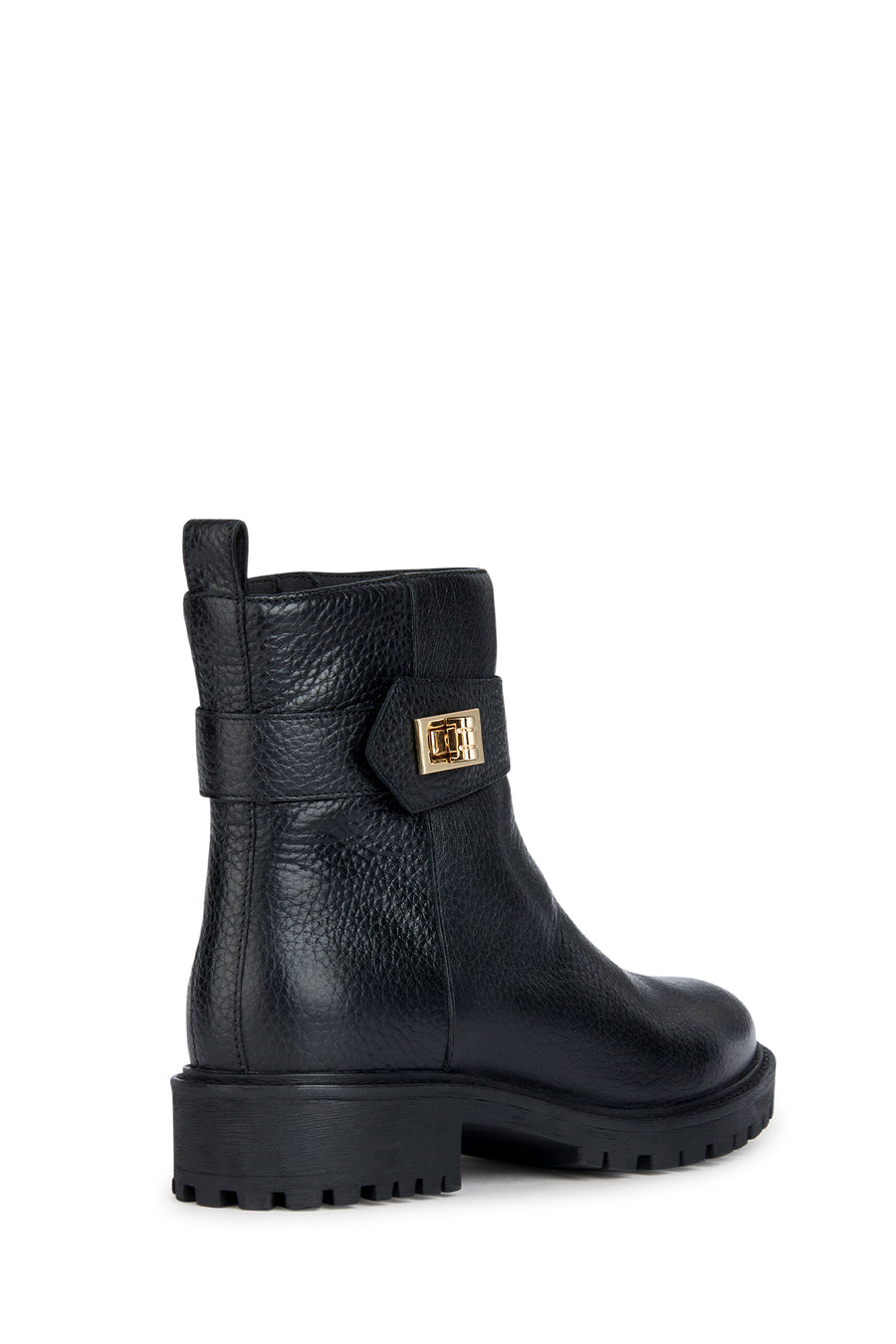 Geox Women's Black Hoara Leather Buckle Boots