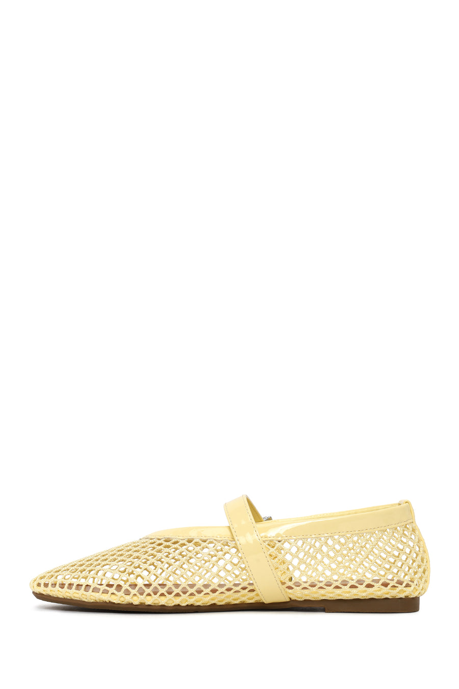 Woman Yellow Mesh Ballerine Shoes