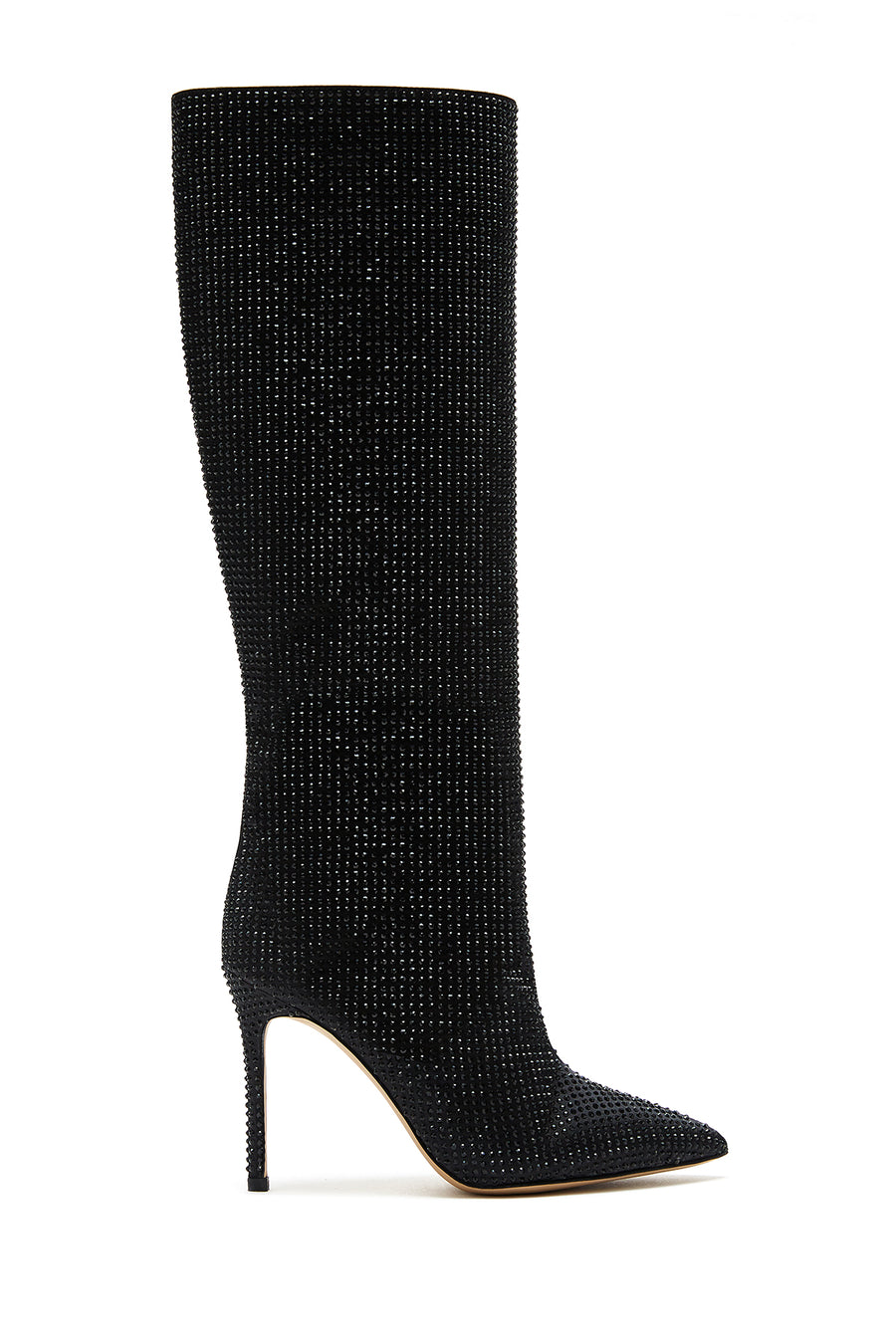 Women's Black Thin Heeled Stone Leather Boots 23WFD1200TS | Derimod