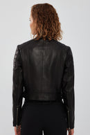 Darling Women's Black Sport Short Leather Coat | Derimod