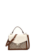 Woman Beige Long Strap Patterned Shoulder Bag | Derimod