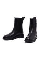 Women's Black Leather Chelsea Boot | Derimod