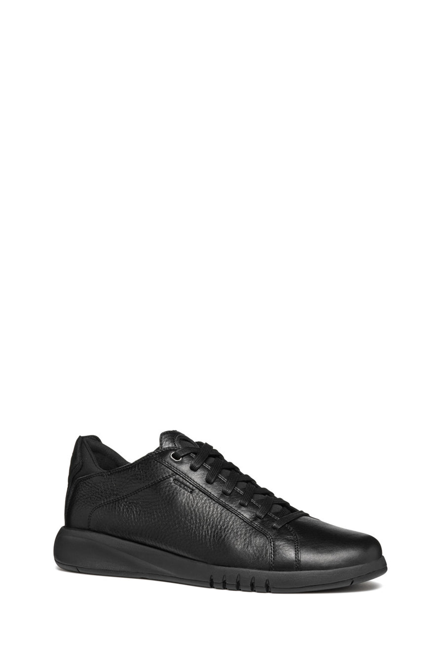 Geox Erkek Siyah U Aerantis A - Tumb Bağcıklı Deri Sneaker