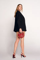 Woman Red Long Strap Quilted Mini Evening Bag | Derimod