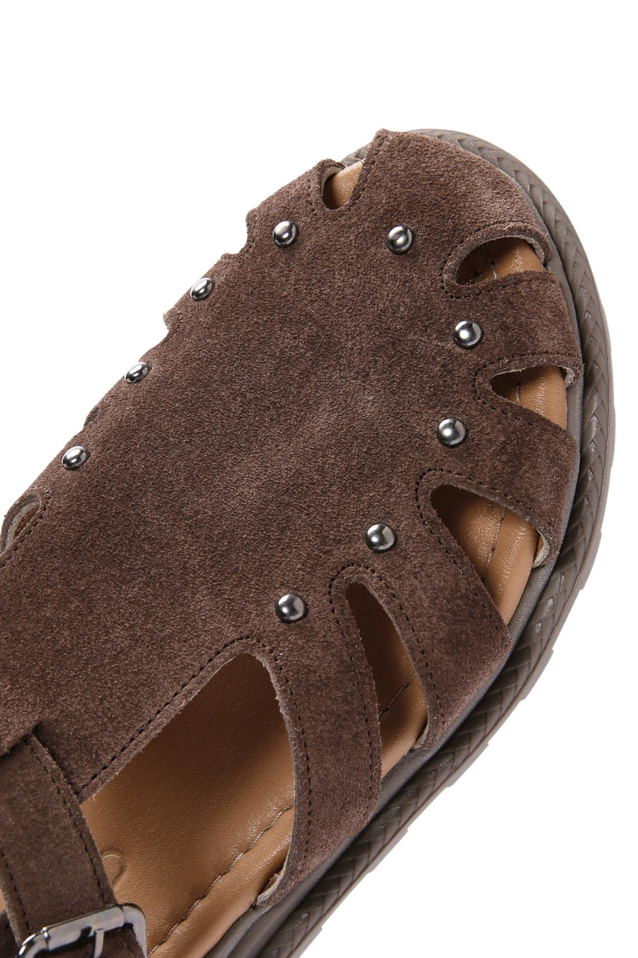 Women's Mink Ankle Strap Suede Leather Sandals