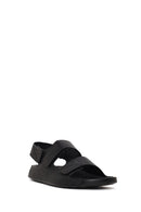 Male Black Strap Leather Sandals | Derimod