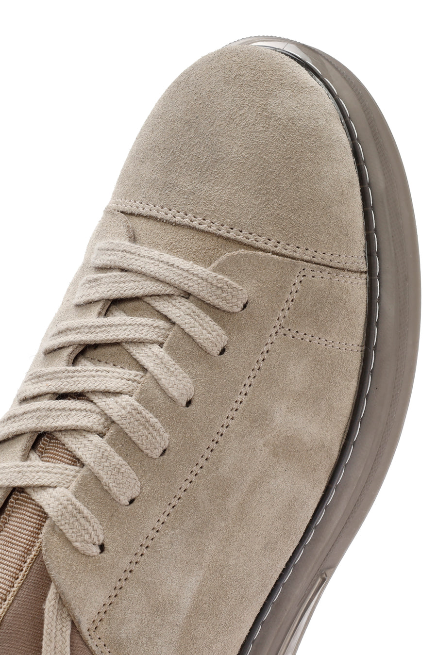 Men's Beige Lace-Up Suede Leather Sneaker