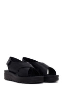 Woman Black Thick-Soled Sandal | Derimod