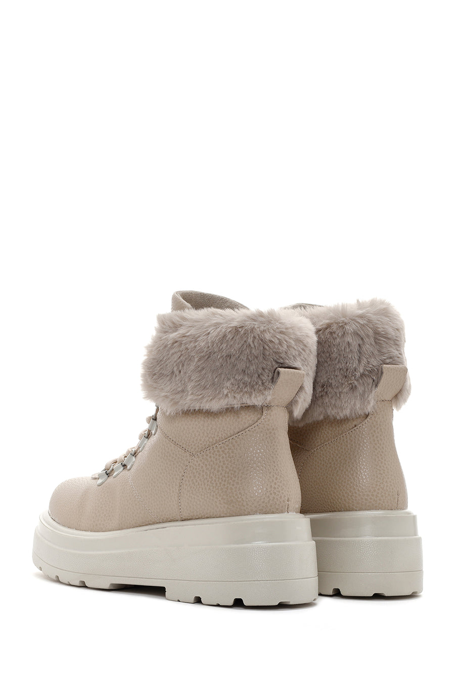 Women's Beige Thick Soled Casual Boots