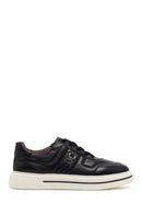 Erkek Siyah Bağcıklı Deri Sneaker | Derimod