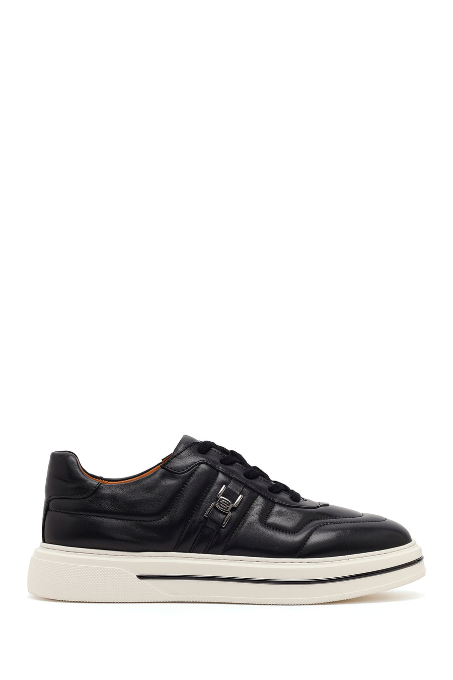 Erkek Siyah Bağcıklı Deri Sneaker 26SFD631518 | Derimod