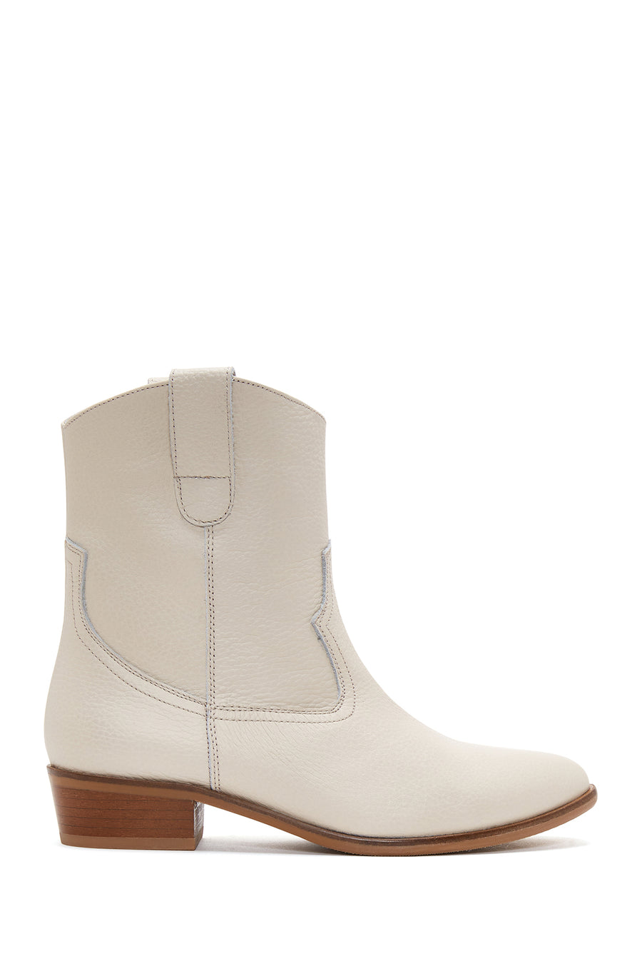 Women's Beige Leather Heeled Cowboy Boots 22WFD1503FT | Derimod