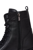Men's Black Leather Zippered Boots | Derimod