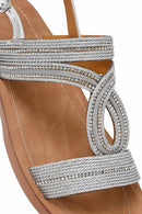 Women's Silver Stone Sandals | Derimod