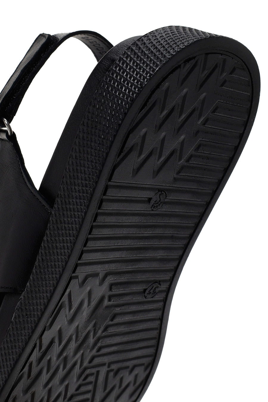 Kadın Siyah Bantlı Deri Comfort Sandalet