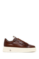 Male Brown Lace-Up Thick-Soled Leather Sneaker | Derimod