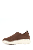 Woman Brown Thick-Soled Patterned Suede Comfort Shoe | Derimod
