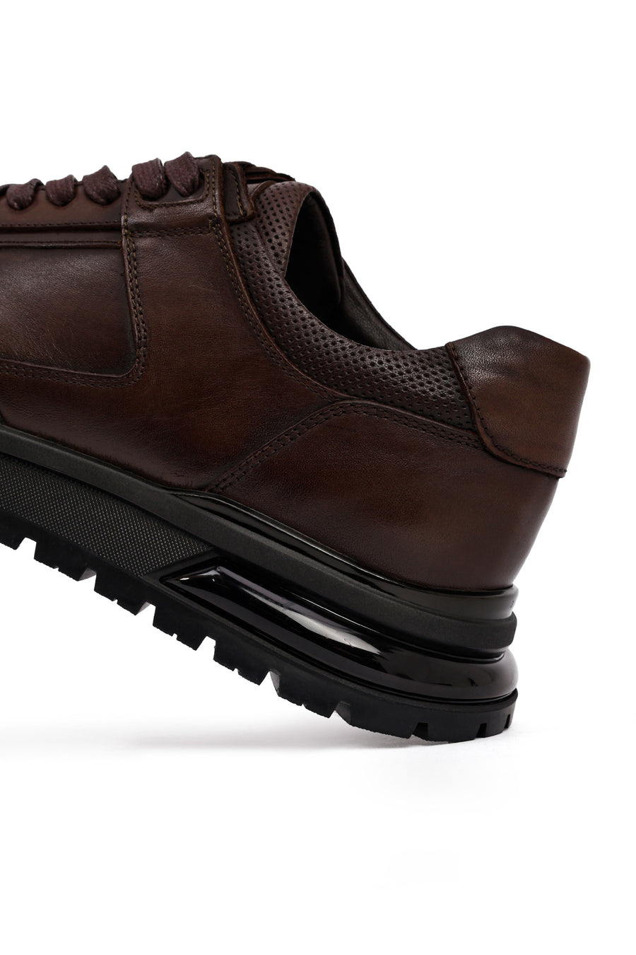 Men's Brown Lace-Up Leather Casual Sneaker