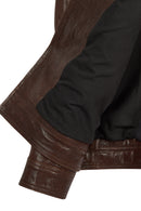 Wade Erkek Kahverengi Slim-Fit Deri Ceket | Derimod