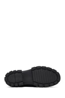 Men's Black Lace-Up Thick-Soled Leather Casual Shoe | Derimod