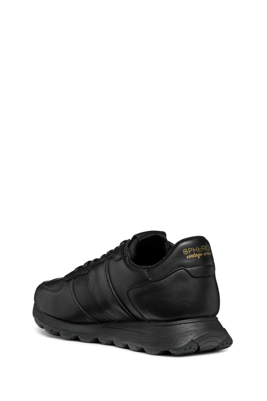 Geox Men's Black Lace-Up Leather Sneakers