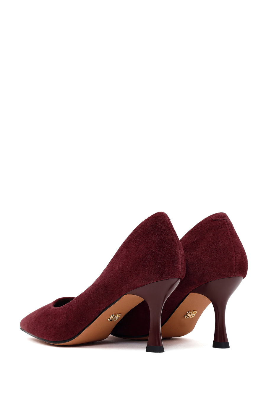 Kadın Bordo İnce Topuklu Süet Deri Stiletto