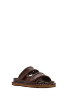 Women's Brown Strappy Slippers | Derimod