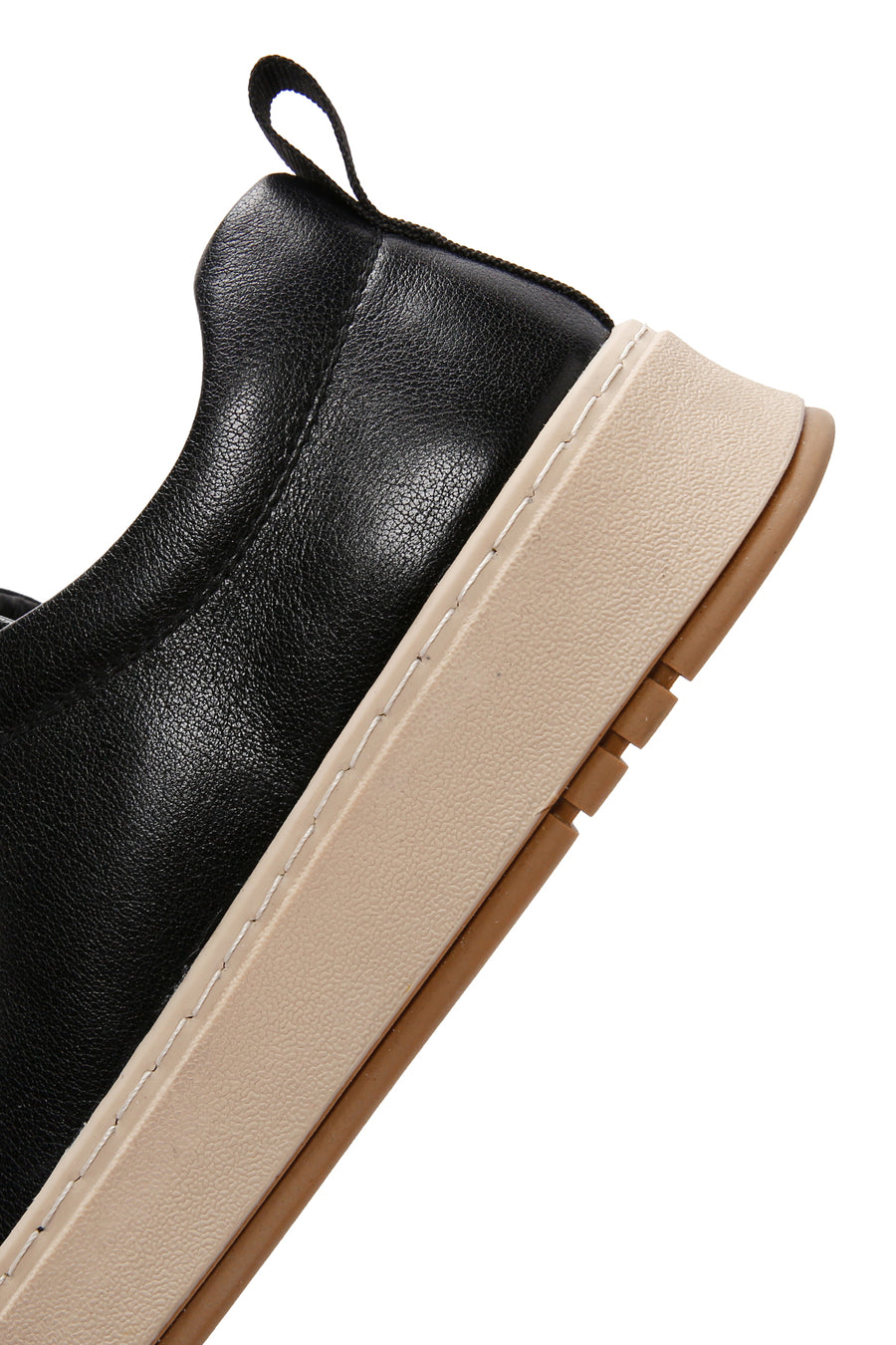 Erkek Siyah Bağcıklı Deri Sneaker