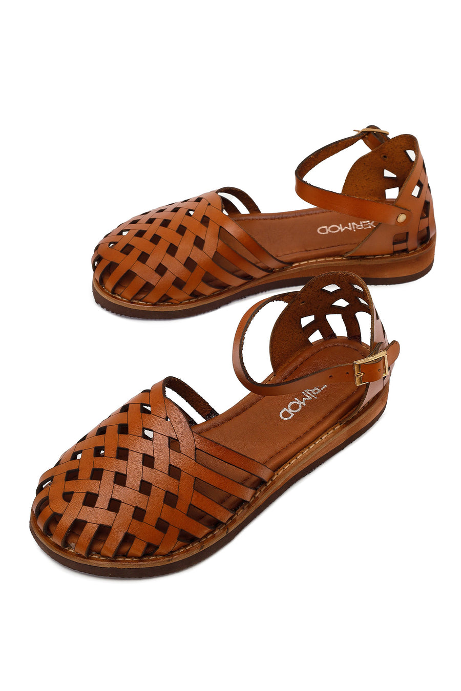 Woman Tan Ankle-Buckle Leather Bodrum Sandal