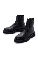Men's Black Zippered Leather Casual Boots | Derimod