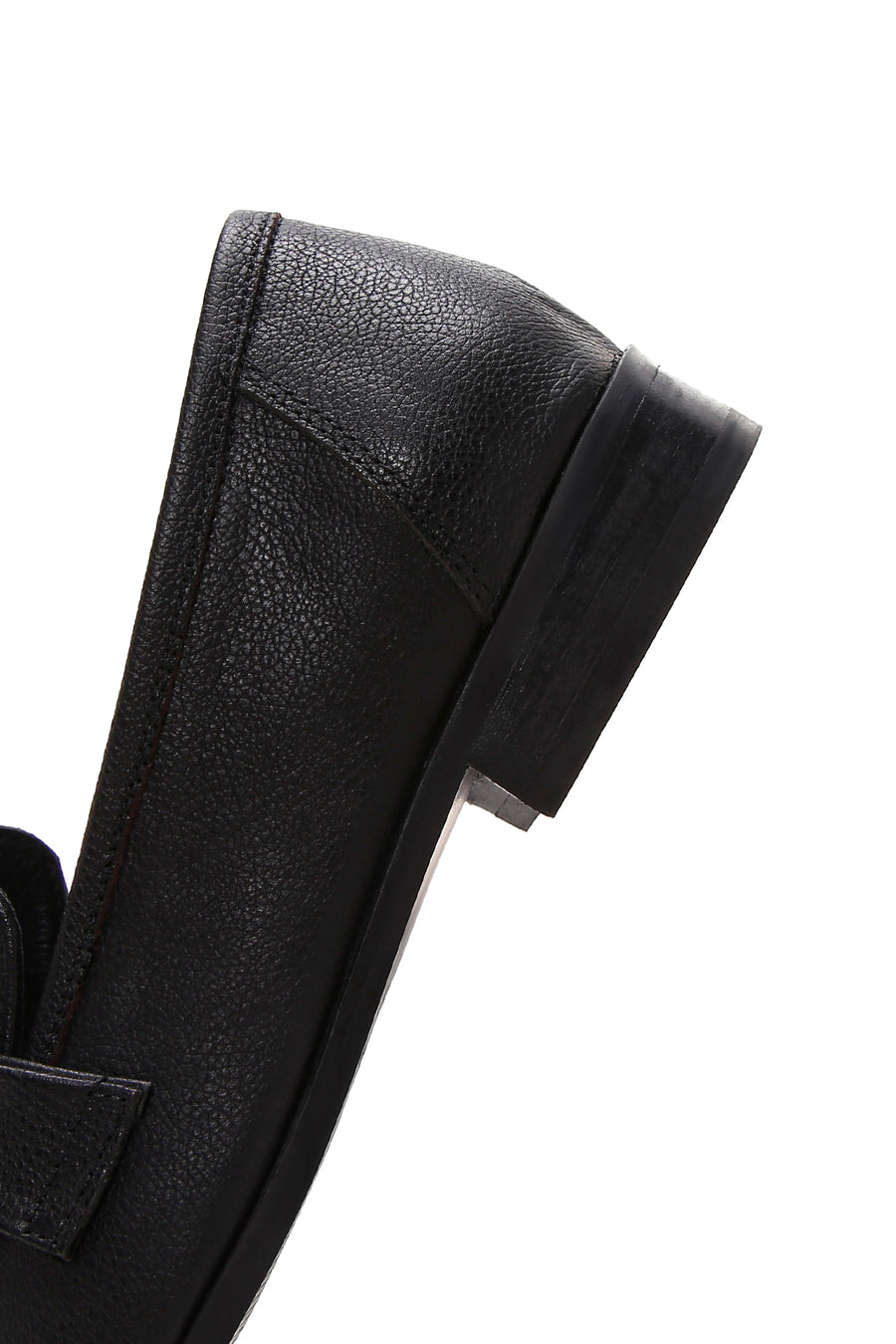 Women's Black Accessory Detailed Leather Masculine Loafer