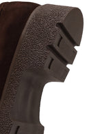 Woman Brown Buckled Thick-Soled Suede Masculine Shoes | Derimod