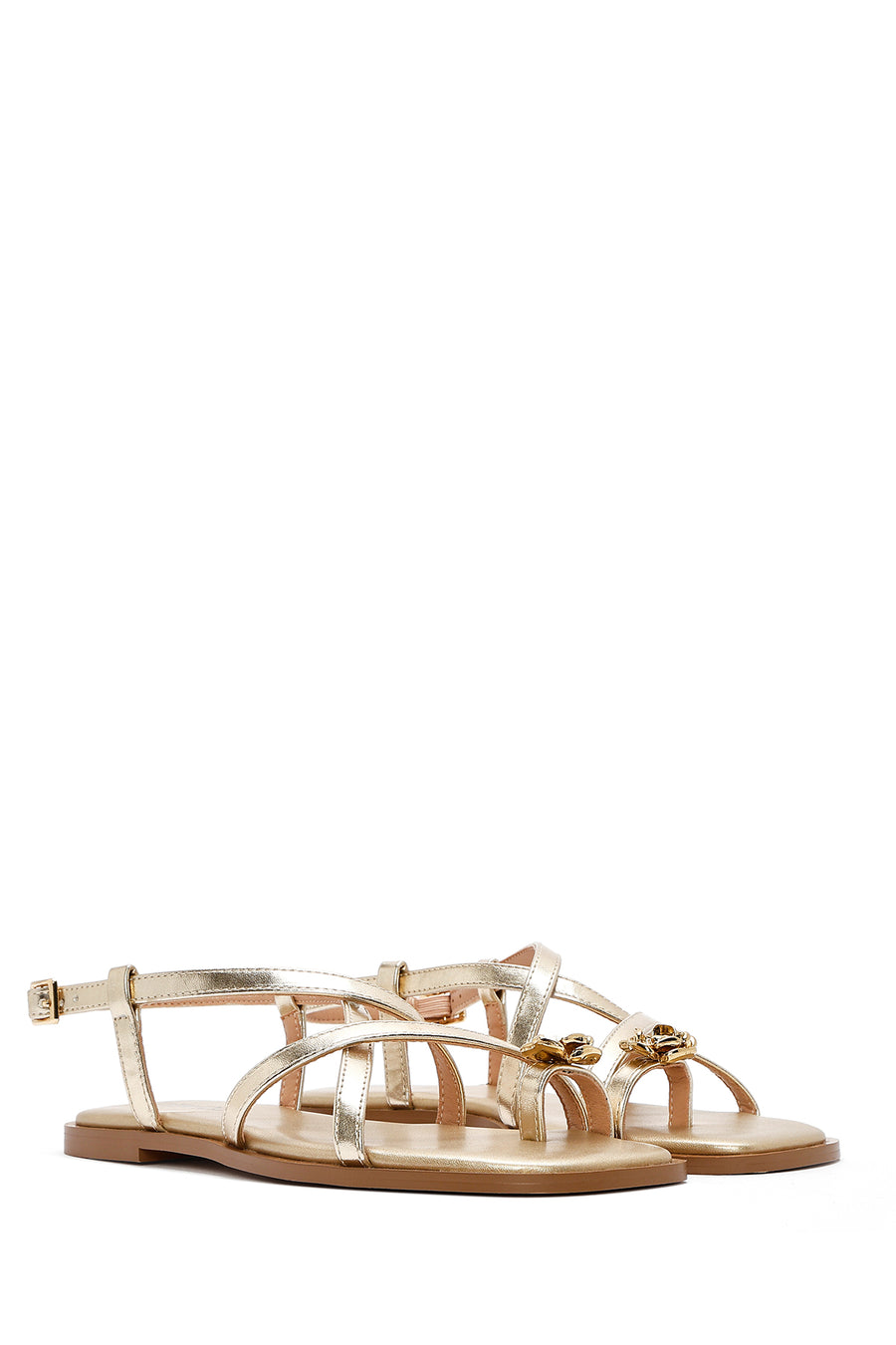 Women's Gold Metallic Flip Flop Sandals