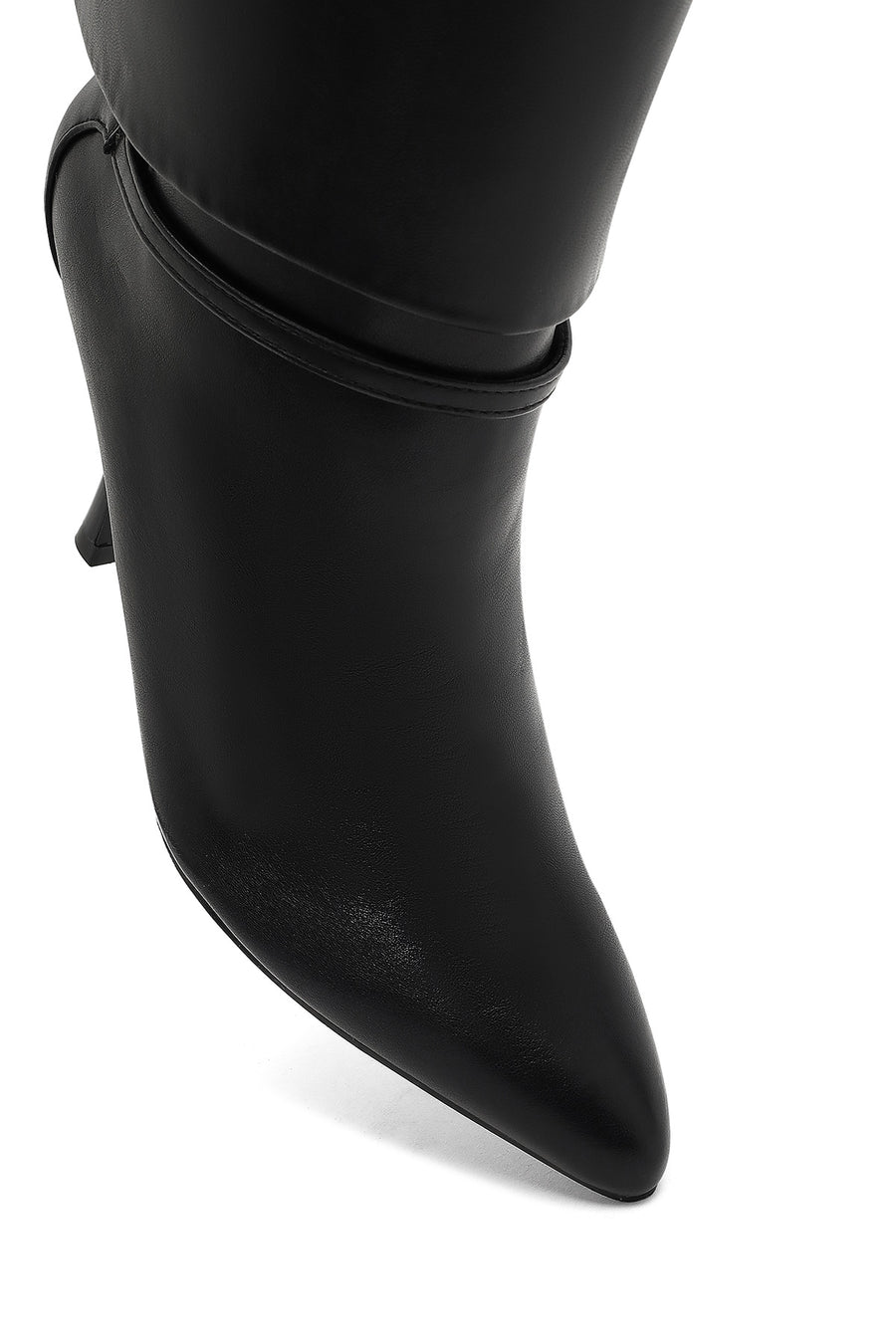 Women's Black Thin Heeled Boots