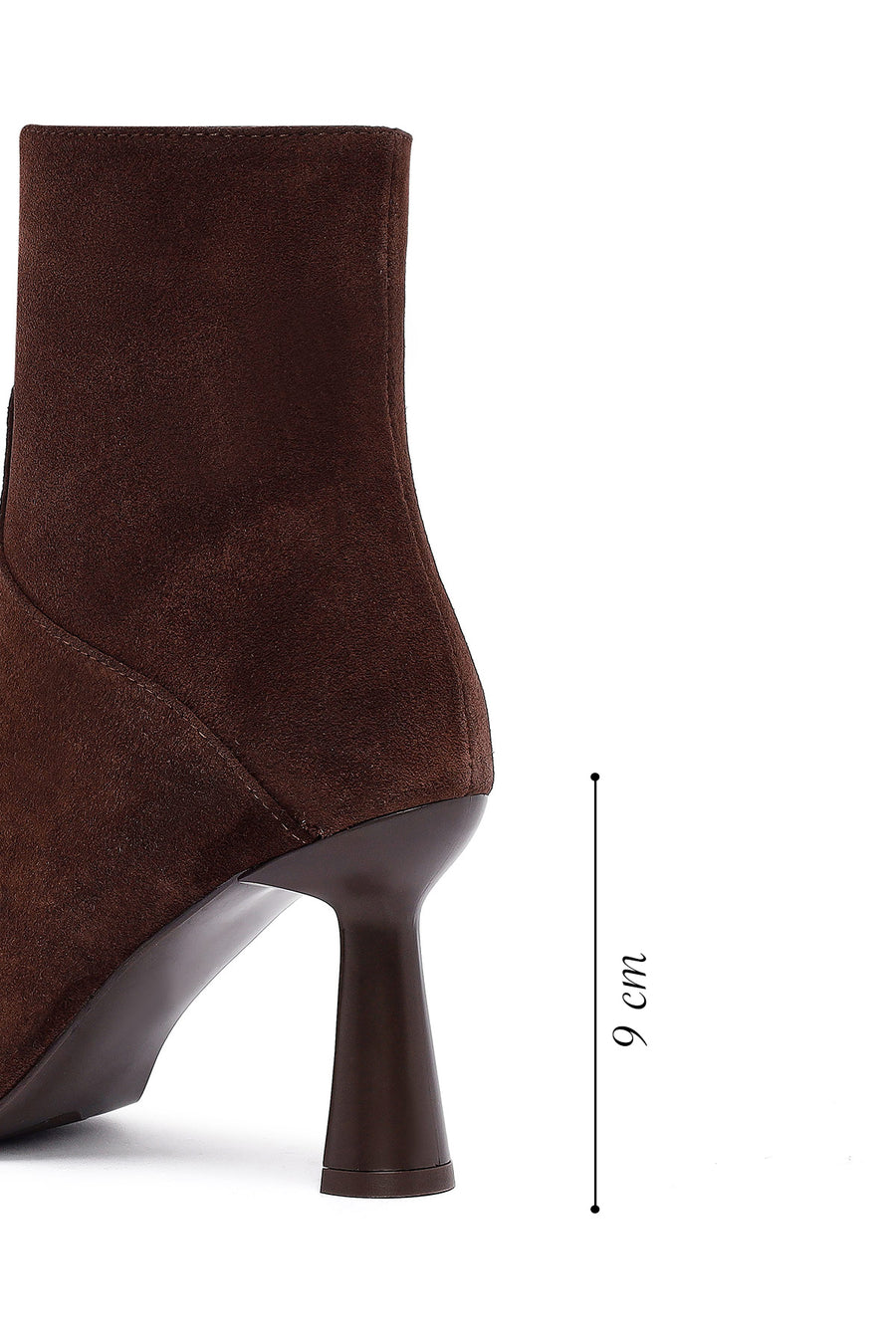 Woman Brown Zip Closure Thin-Heeled Suede Boots