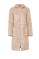 Fiorentini Women Beige Reversible Hooded Teddy Coat | Derimod