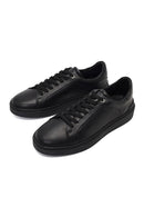 Men's Black Lace-Up Leather Sneaker | Derimod