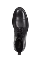 Geox Men's Black Walk Pleasure Leather Zippered Classic Boots | Derimod